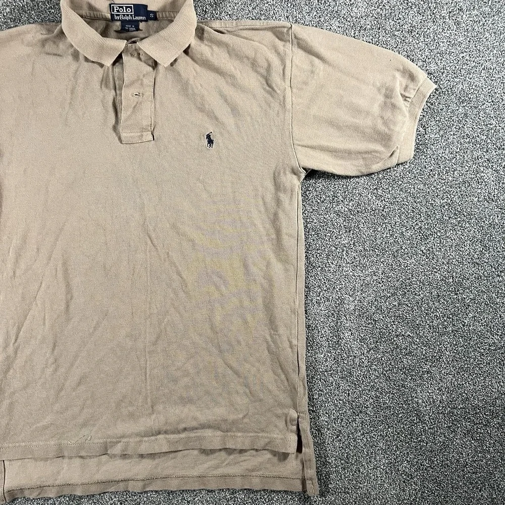 Polo Ralph Lauren Men's Small Beige Classic Pony Short Sleeve Polo Shirt